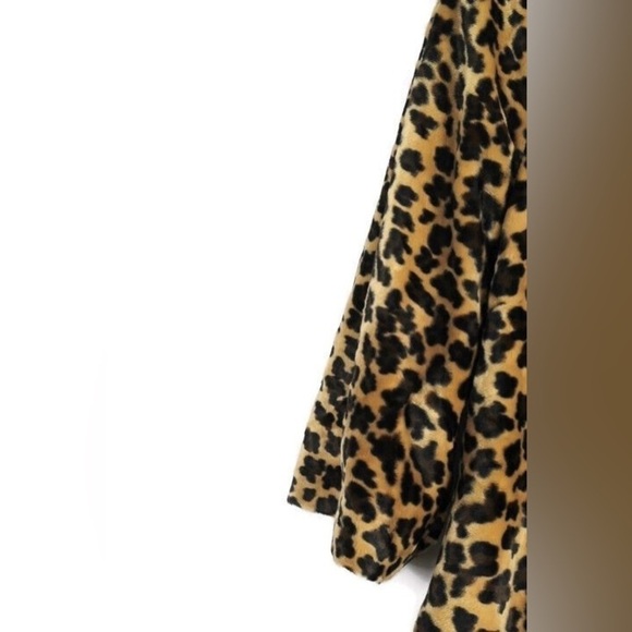 Leopard print 3/4 sleeve Blazer Faux Fur size 14 W Emma James animal print coat - Picture 10 of 12
